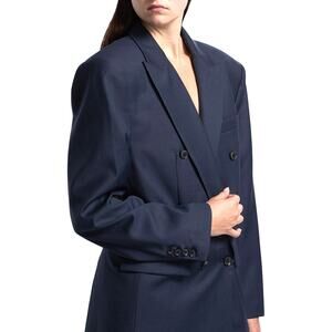 RONNY KOBO Women’s 1988 Navy Blue Double Breasted Oversized Blazer